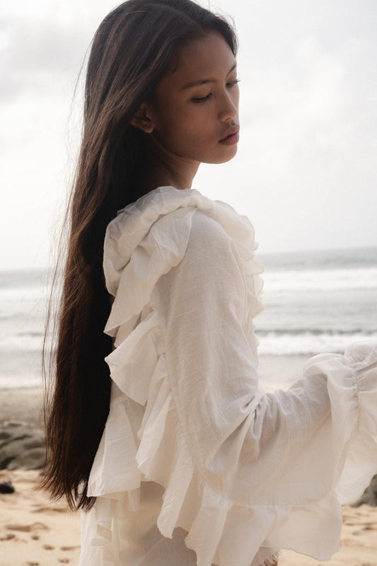 A PERFECT NOMAD Cotton White Blouse Size S