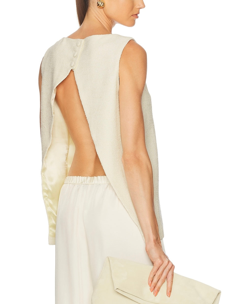 HOUSE OF DAGMAR Open Back Bouclé Top Size 36