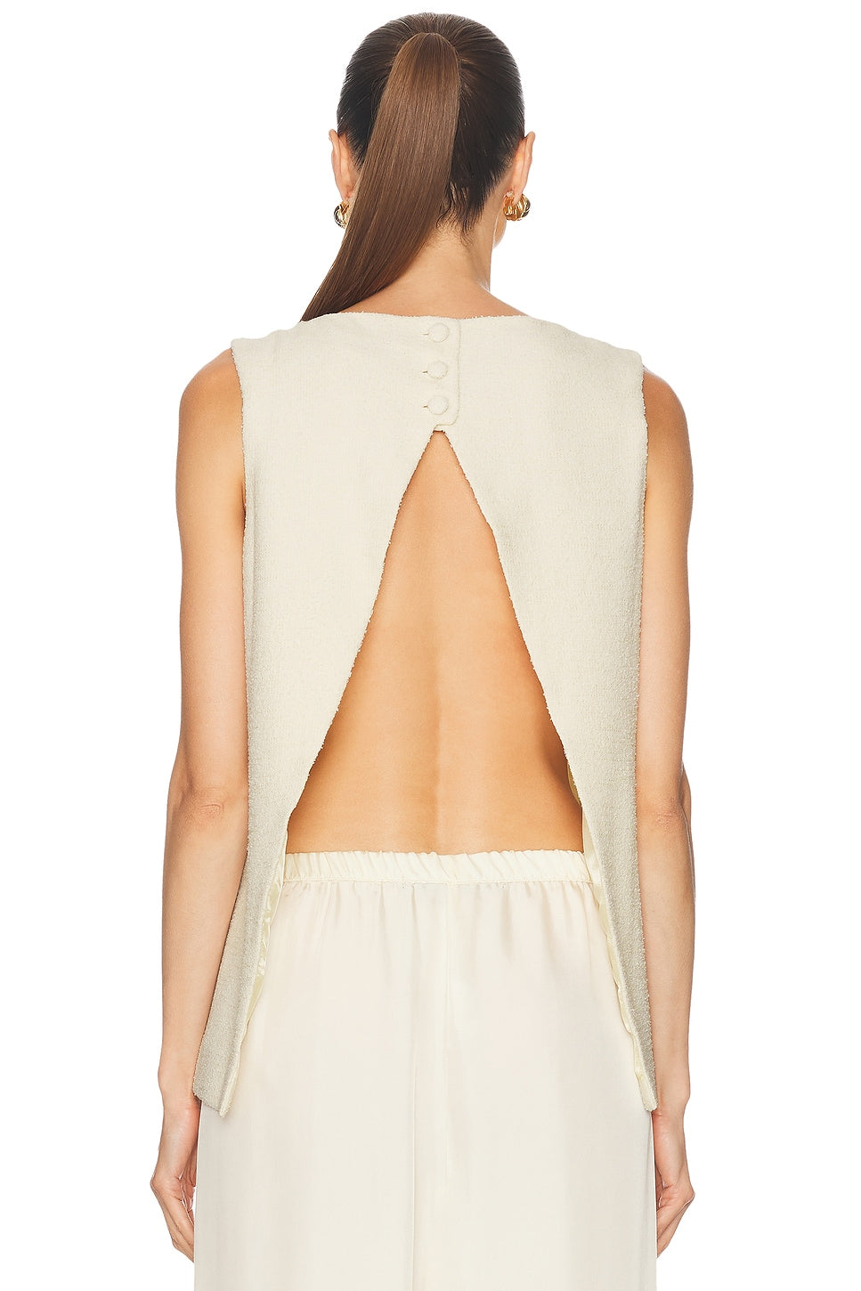 HOUSE OF DAGMAR Open Back Bouclé Top Size 36