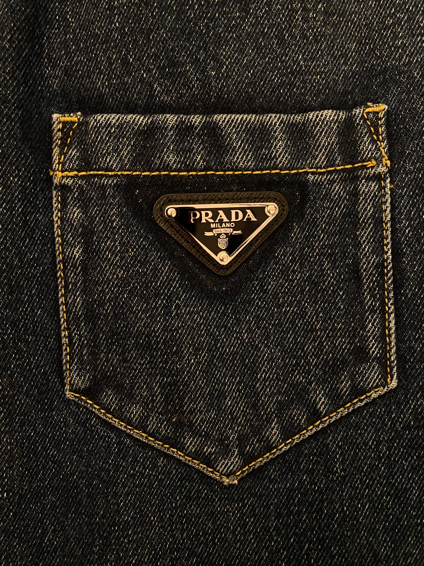 PRADA Padded Denim Jacket Blue Size It 40 Eu 36