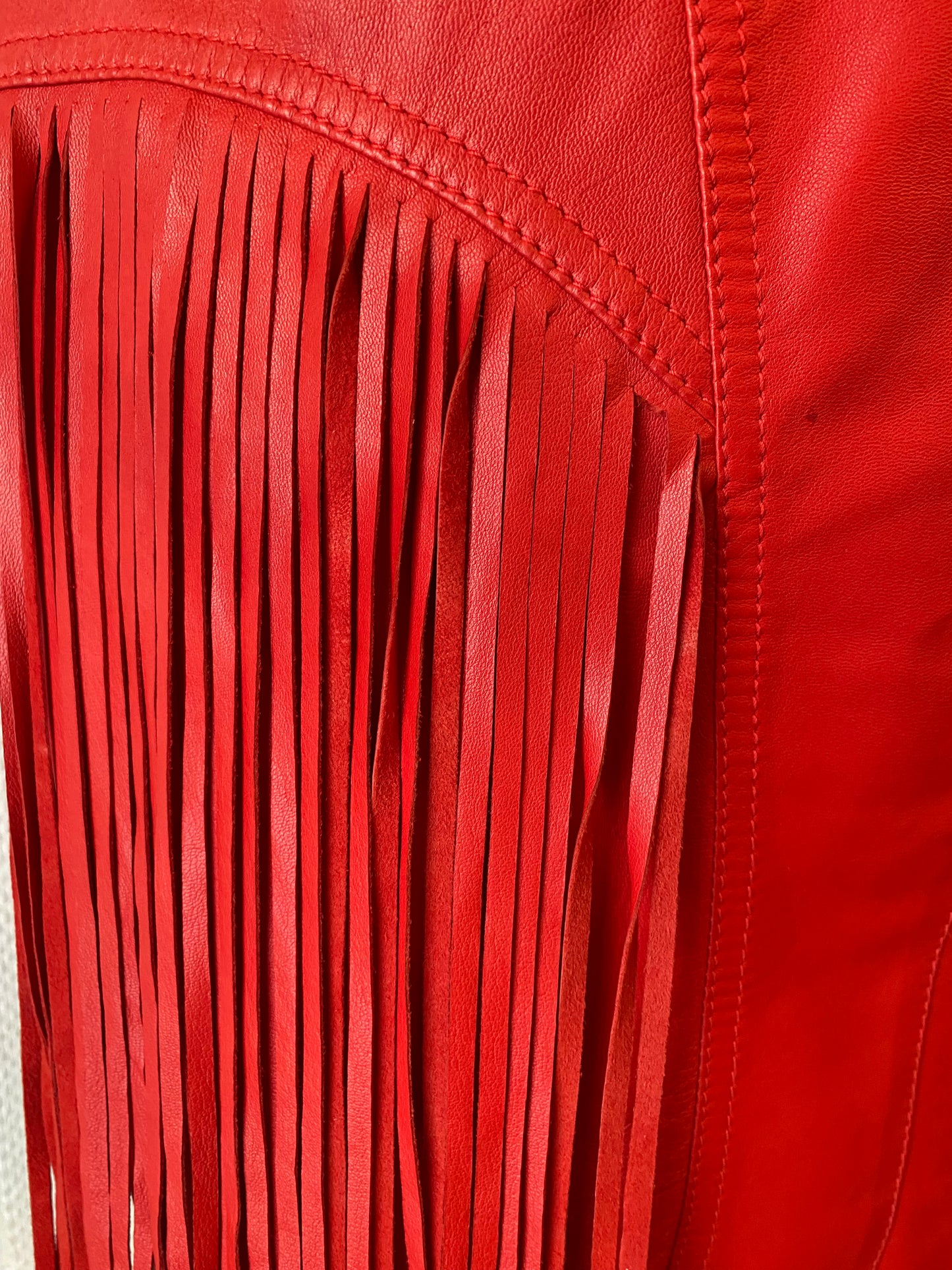 VERSACE Leather Red Dress Size 36