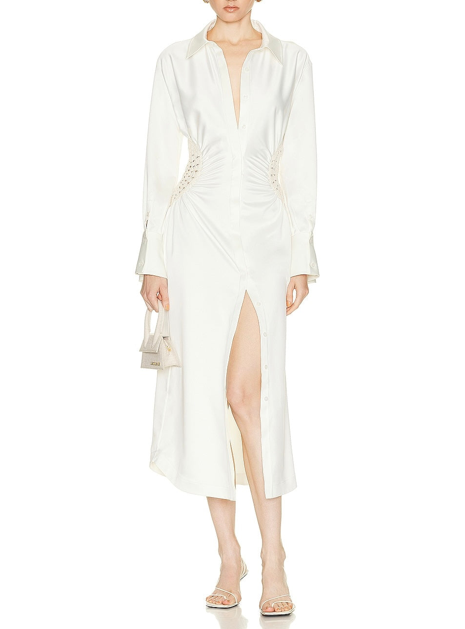JONATHAN SIMKHAI Shirt Dress in Ecru Size 4/S