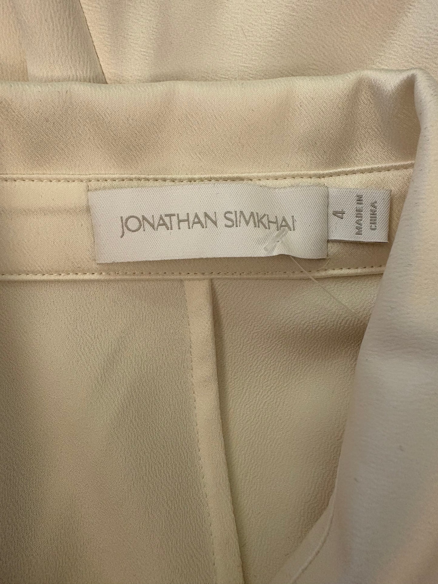 JONATHAN SIMKHAI Shirt Dress in Ecru Size 4/S