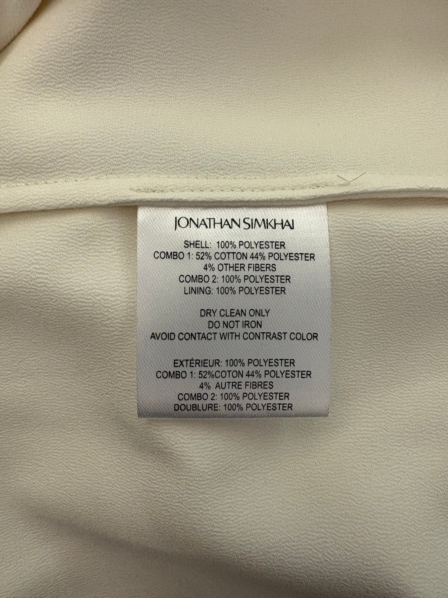 JONATHAN SIMKHAI Shirt Dress in Ecru Size 4/S