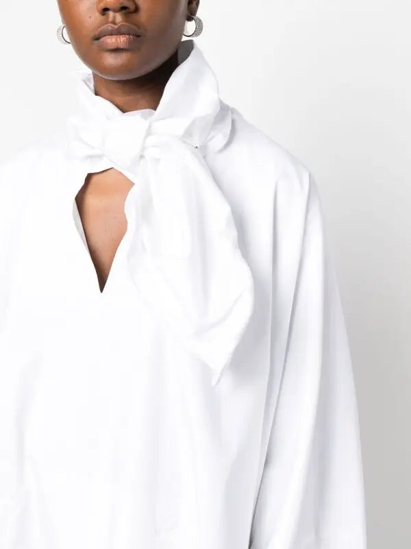 THE ATTICO Collar Bow Cotton Shirt Size 36