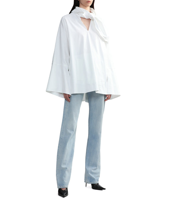 THE ATTICO Collar Bow Cotton Shirt Size 36