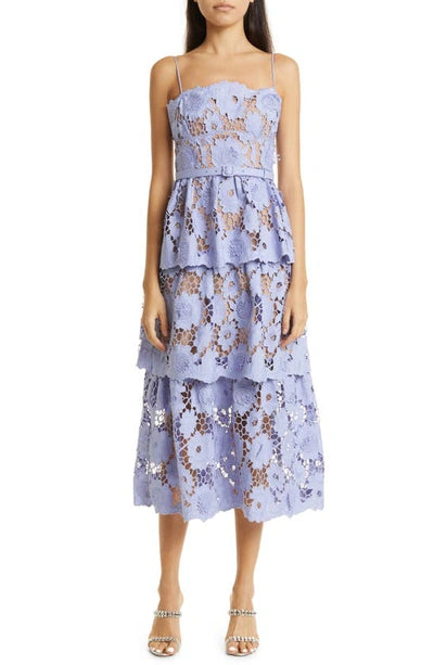 SELF-PORTRAIT 3D Lace Midi Dress Size UK 14
