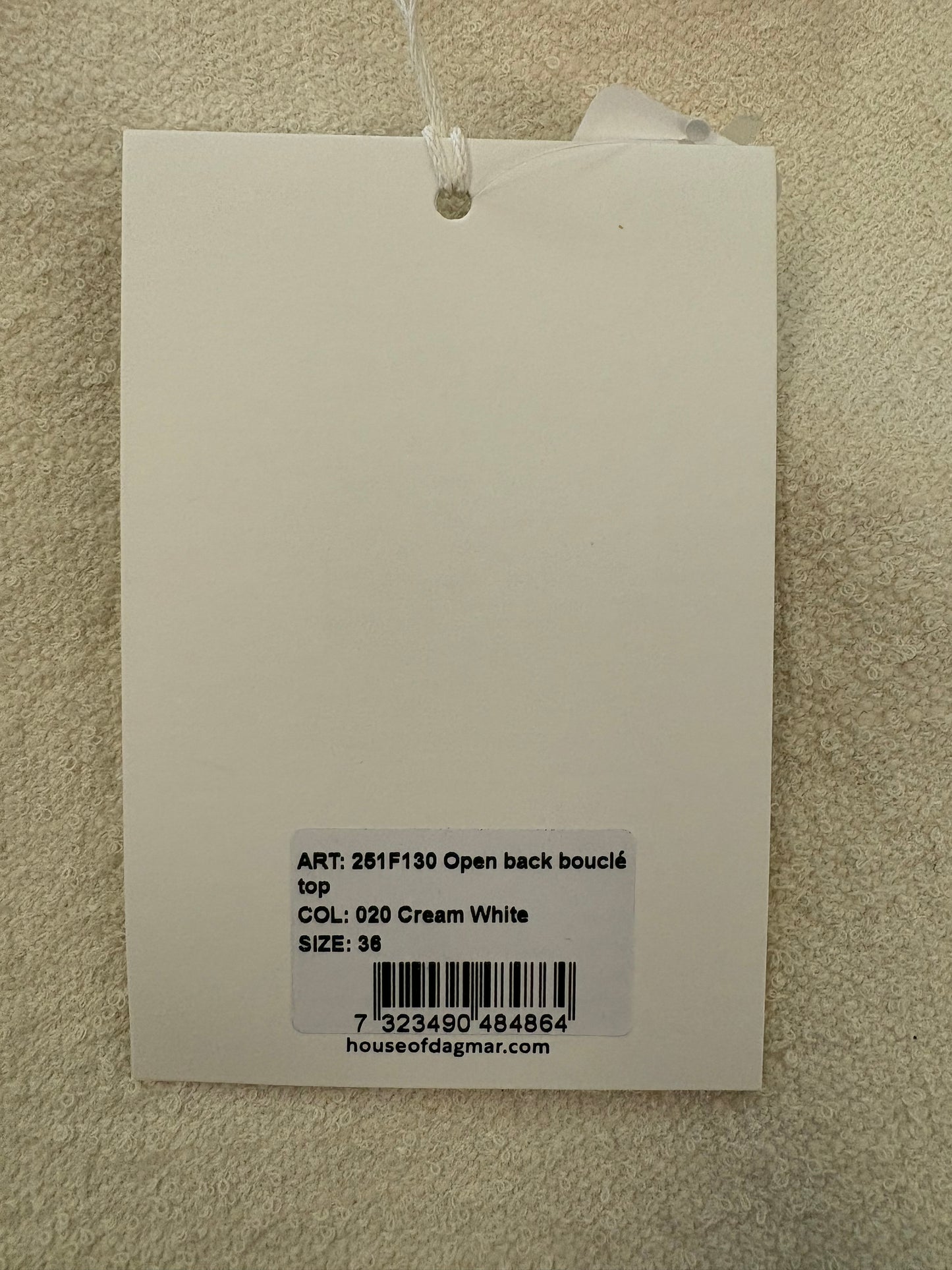 HOUSE OF DAGMAR Open Back Bouclé Top Size 36