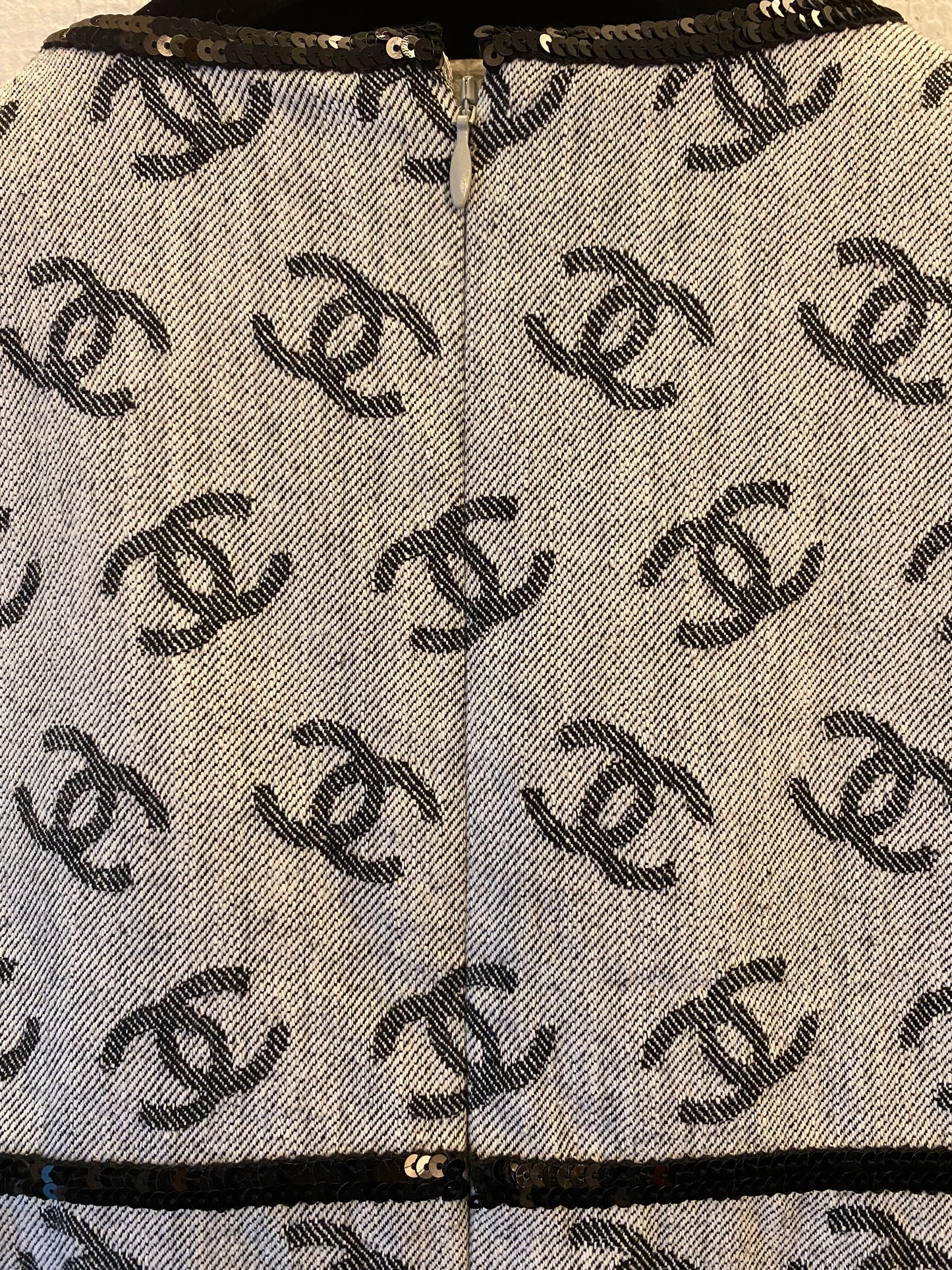 CHANEL 22S Runway CC Denim Dress Size 36