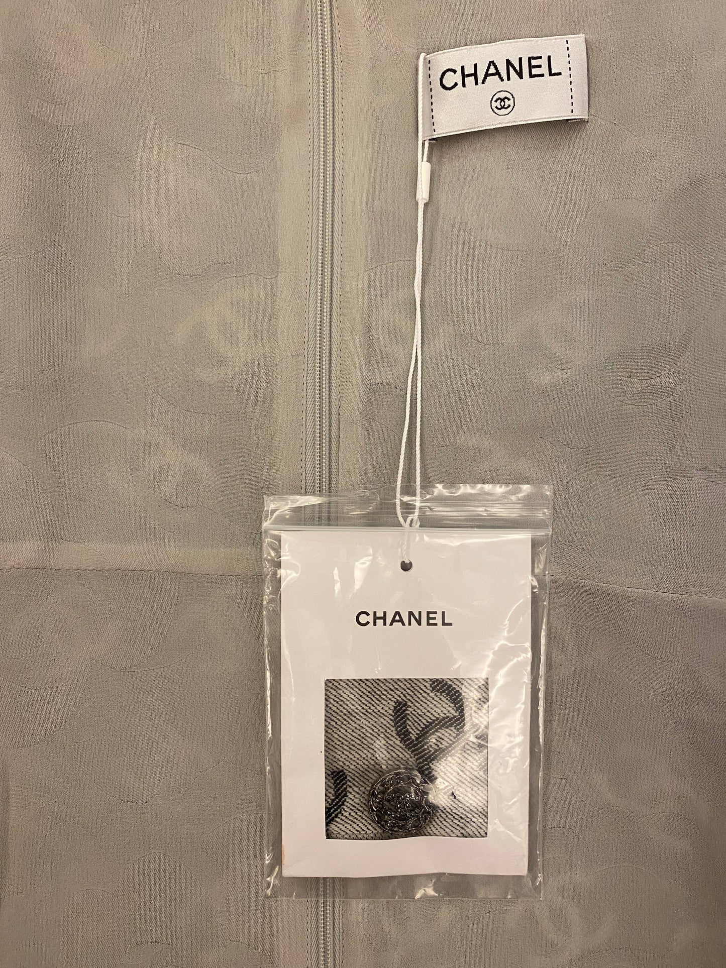 CHANEL 22S Runway CC Denim Dress Size 36