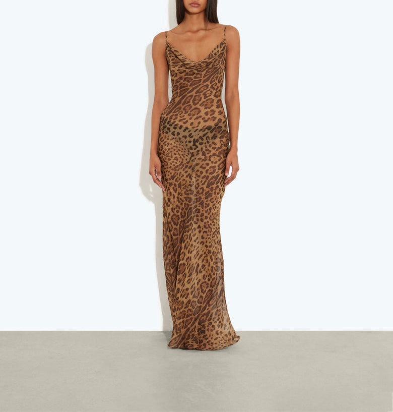 RAT & BOA ”Valentina” Silk Leopard Dress Size S