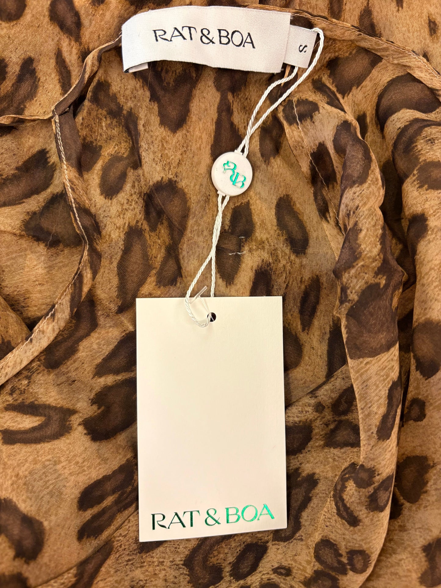 RAT & BOA ”Valentina” Silk Leopard Dress Size S