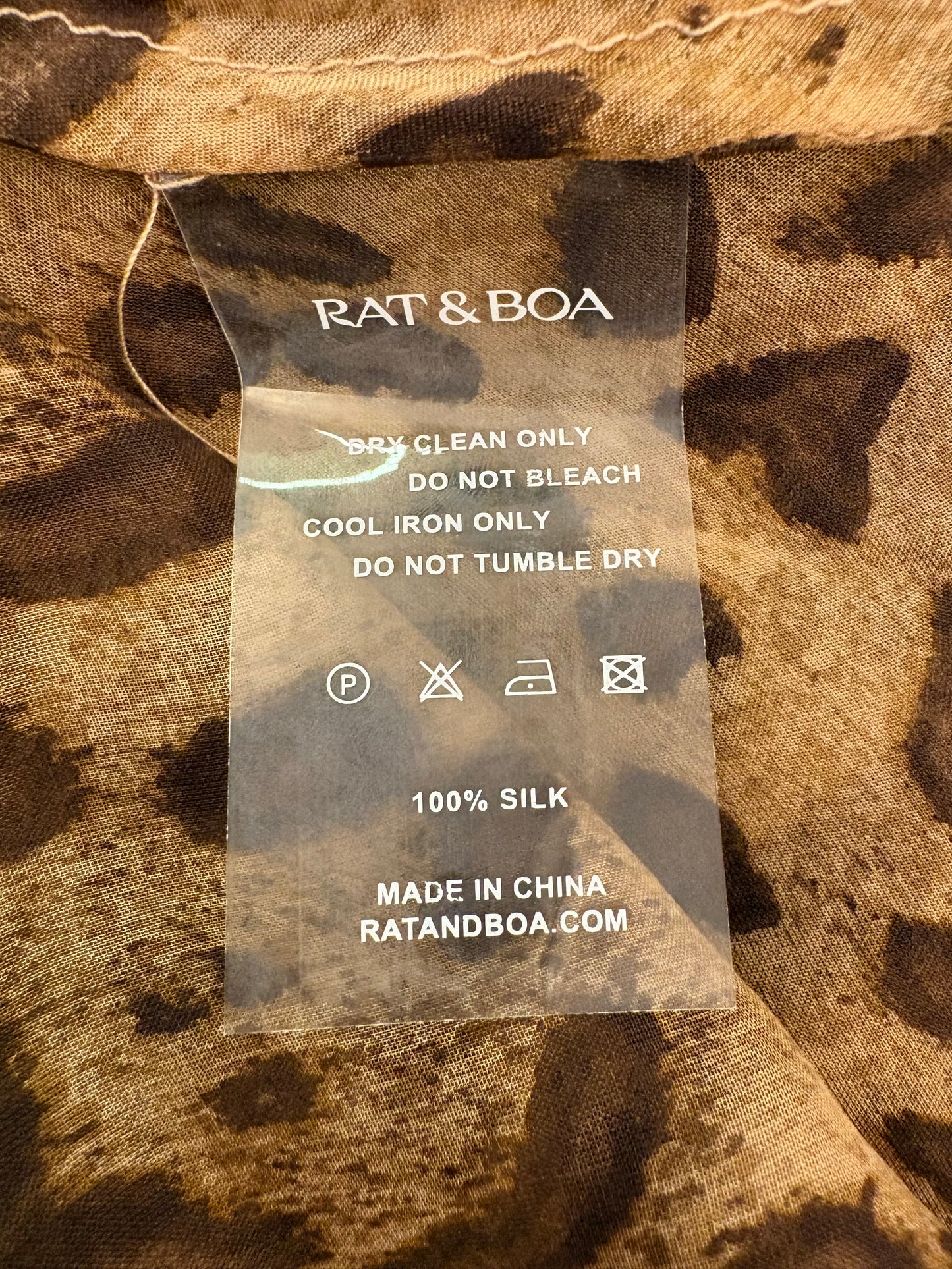 RAT & BOA ”Valentina” Silk Leopard Dress Size S