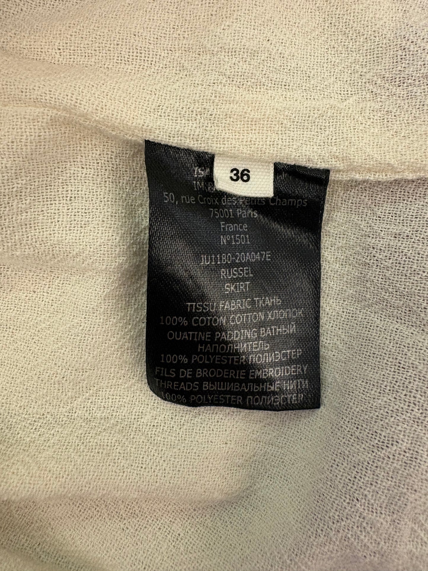 ISABEL MARANT ÉTOILE Embroidered Cotton Mini Skirt in Cream Size 36