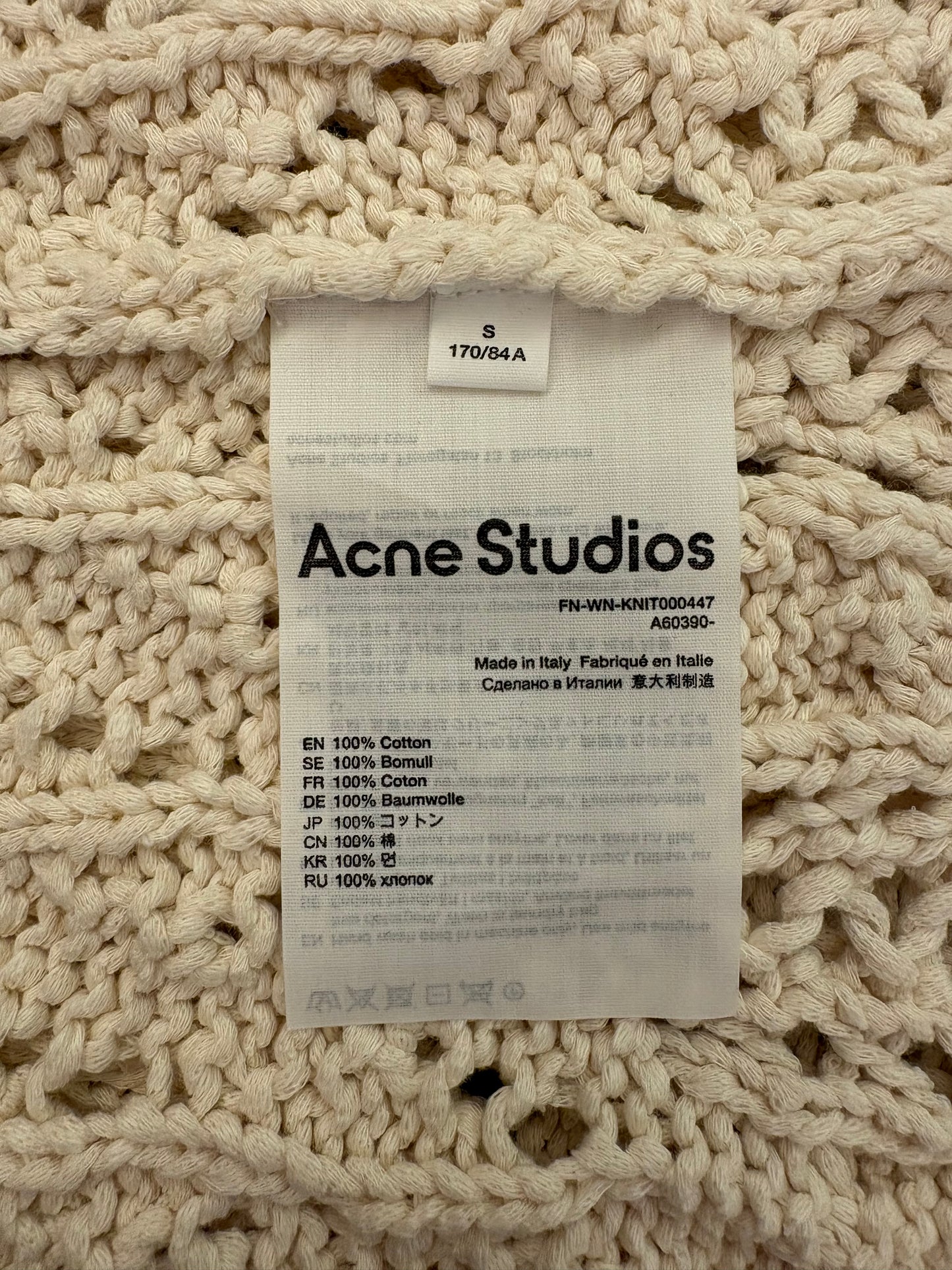 ACNE STUDIOS Knit Cotton Mini Dress Size S