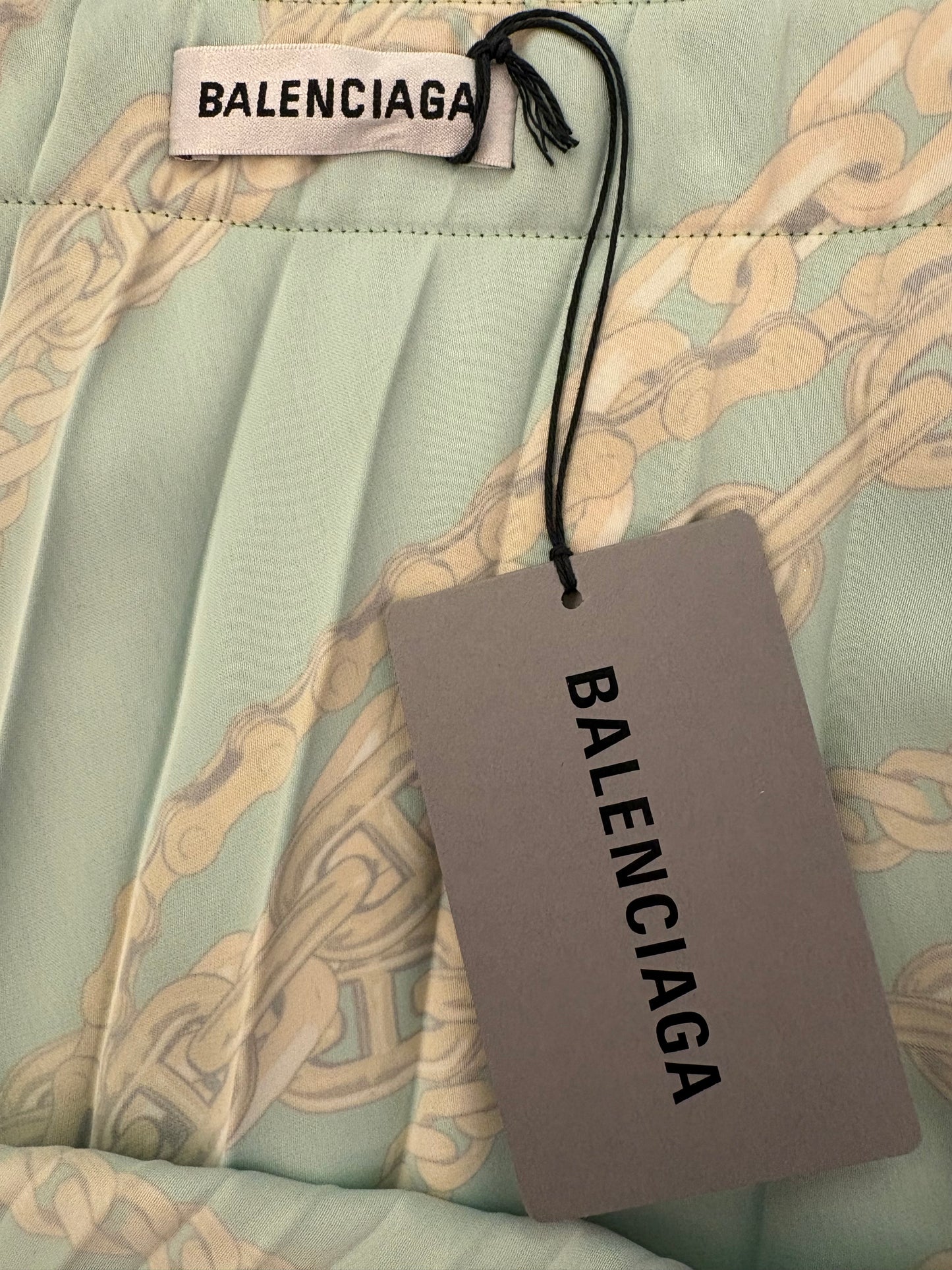 BALENCIAGA Asymmetric Pleated Printed Crepe Skirt Size IT 40