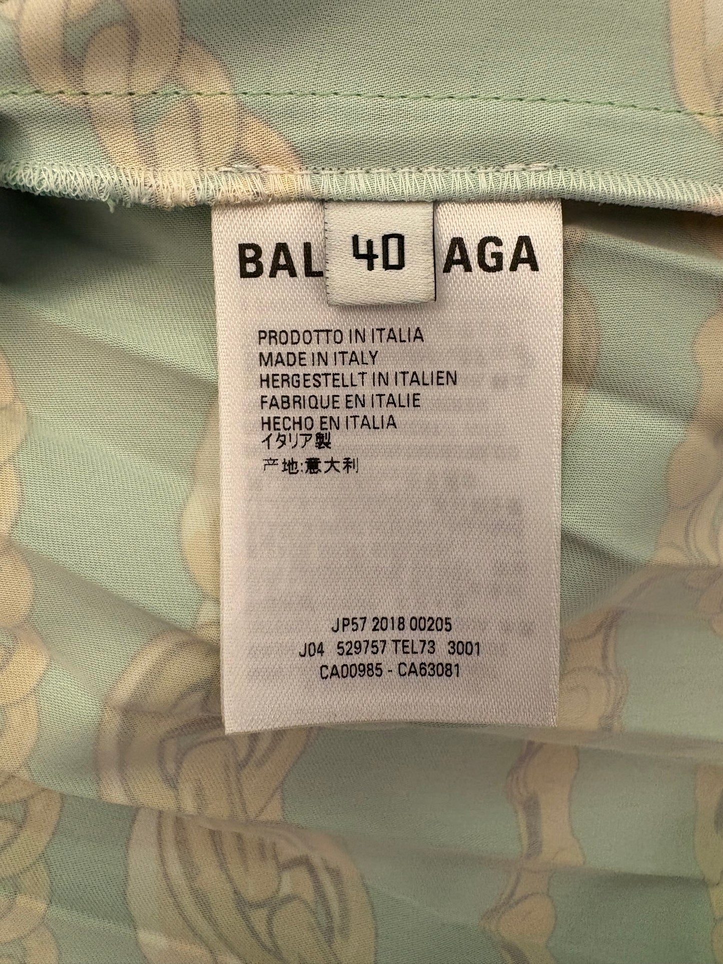 BALENCIAGA Asymmetric Pleated Printed Crepe Skirt Size IT 40