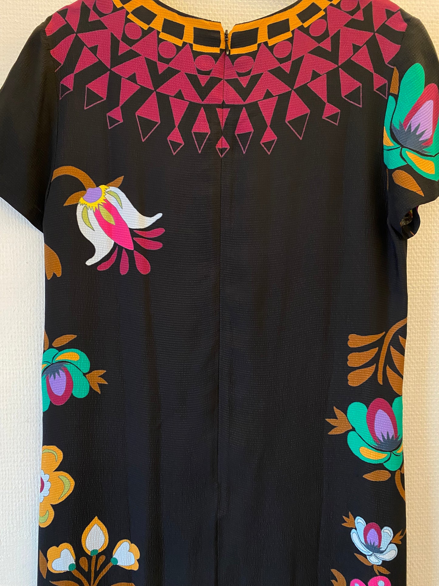 LA DOUBLE J Black Printed Swing Dress Size S