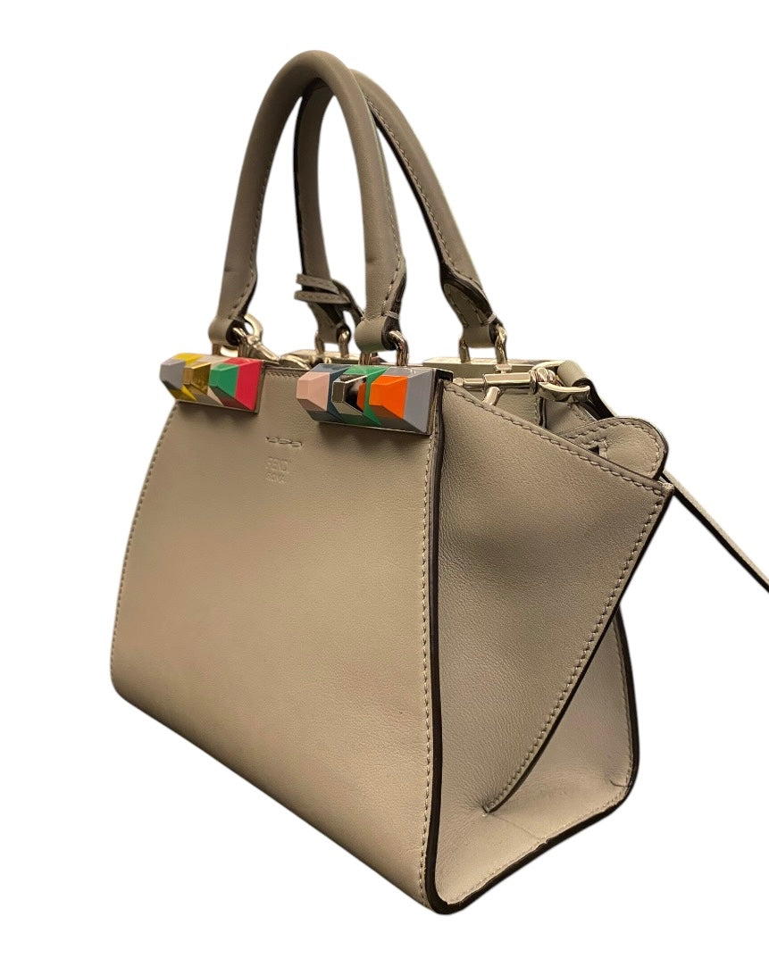 FENDI Grey Mini Studded 3Jours Bag