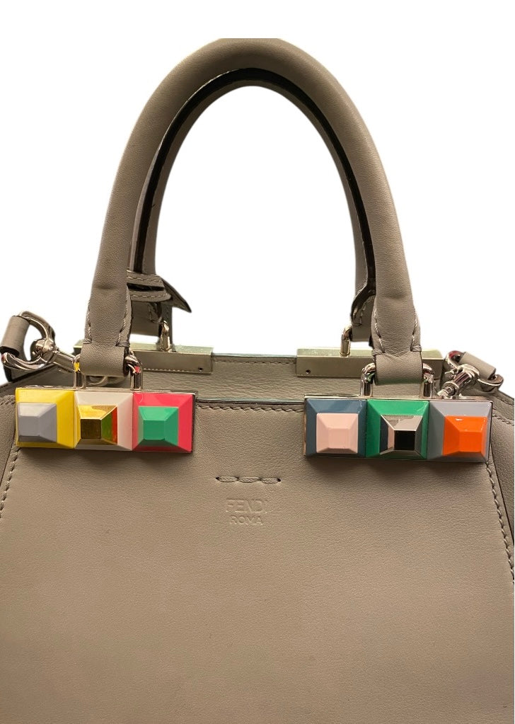 FENDI Grey Mini Studded 3Jours Bag