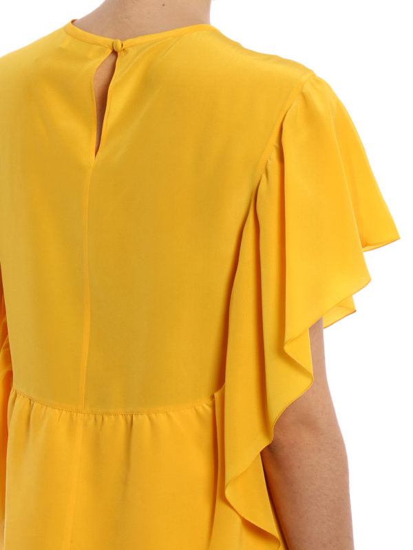 RED VALENTINO Silk Yellow Dress Size S