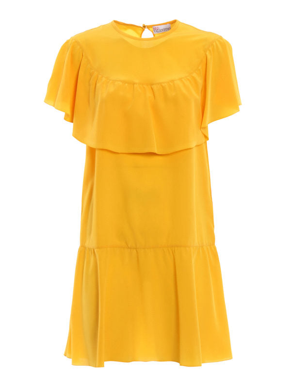 RED VALENTINO Silk Yellow Dress Size S