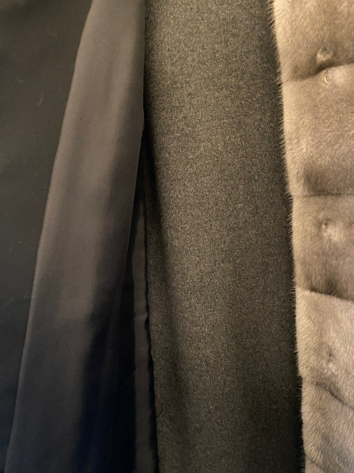 YVES SALOMON Luxury Mink Fur & Cashmere Blend Coat Size 38