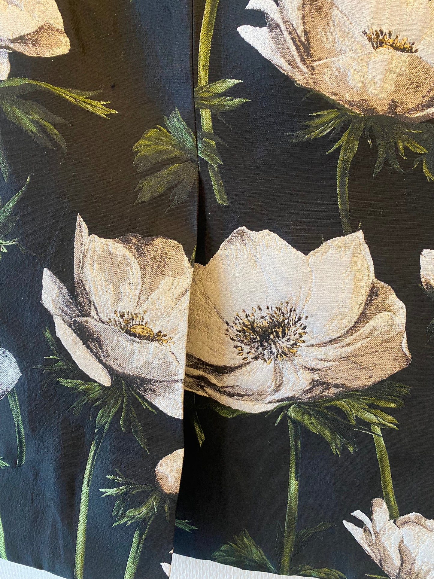 NATHALIE SCHUTERMAN Black Skirt with White Floral Size 40