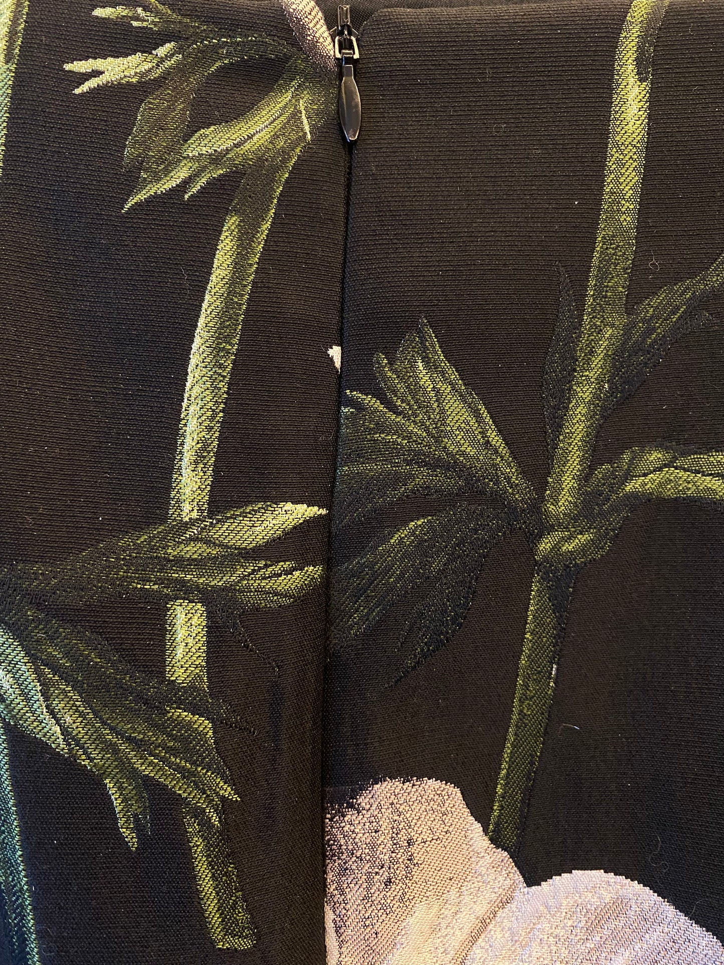 NATHALIE SCHUTERMAN Black Skirt with White Floral Size 40