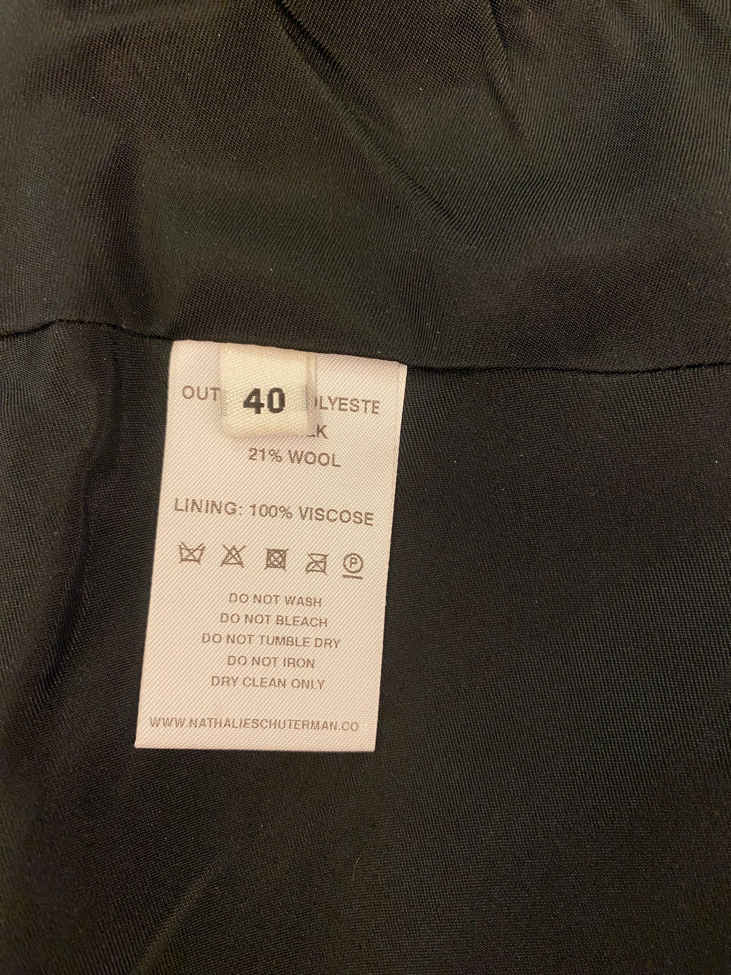 NATHALIE SCHUTERMAN Black Skirt with White Floral Size 40