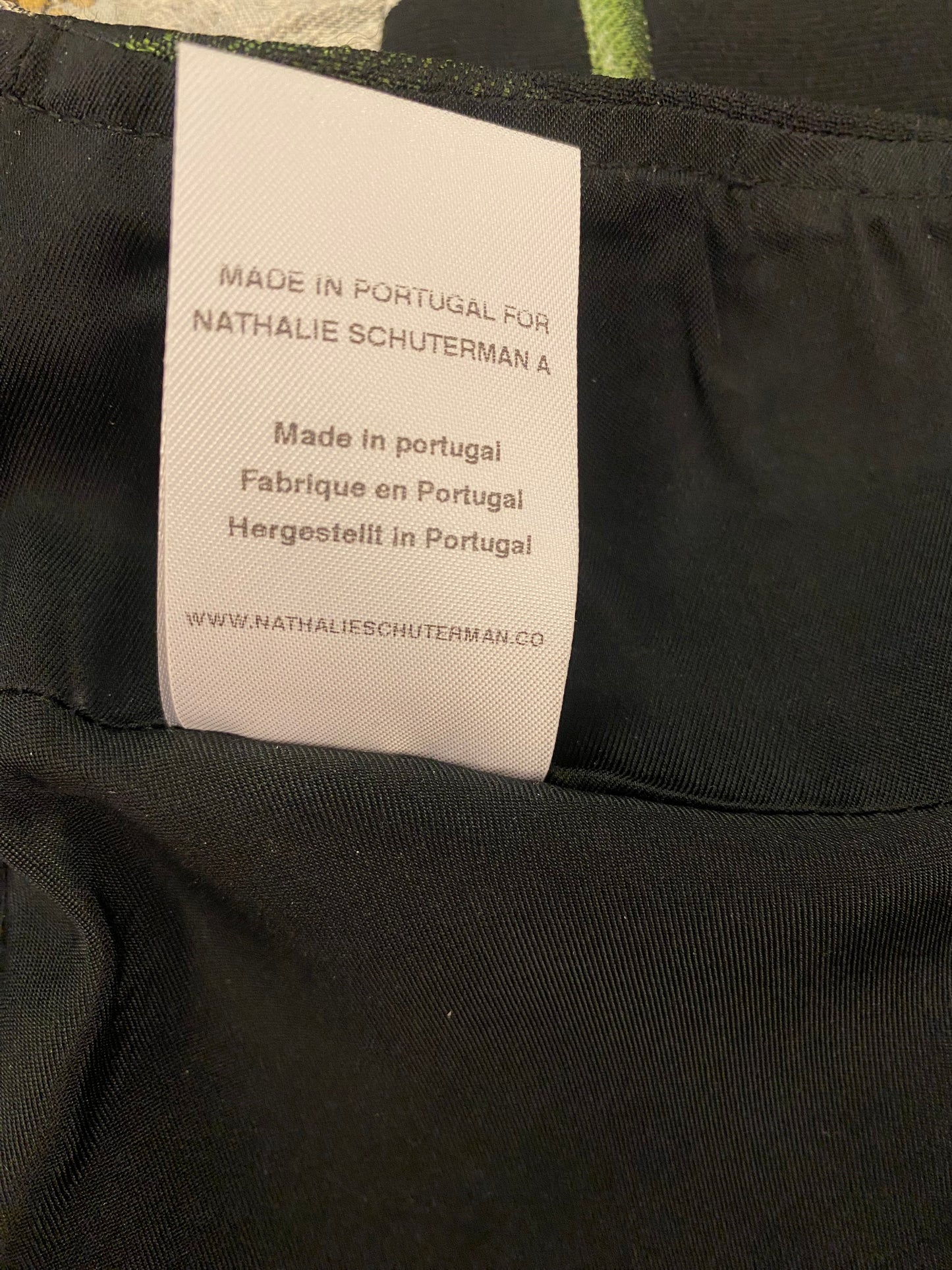 NATHALIE SCHUTERMAN Black Skirt with White Floral Size 40