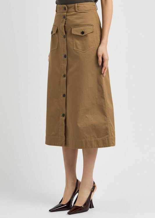 SAINT LAURENT Cotton Midi Skirt Size Fr 38