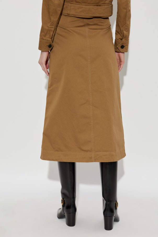 SAINT LAURENT Cotton Midi Skirt Size Fr 38