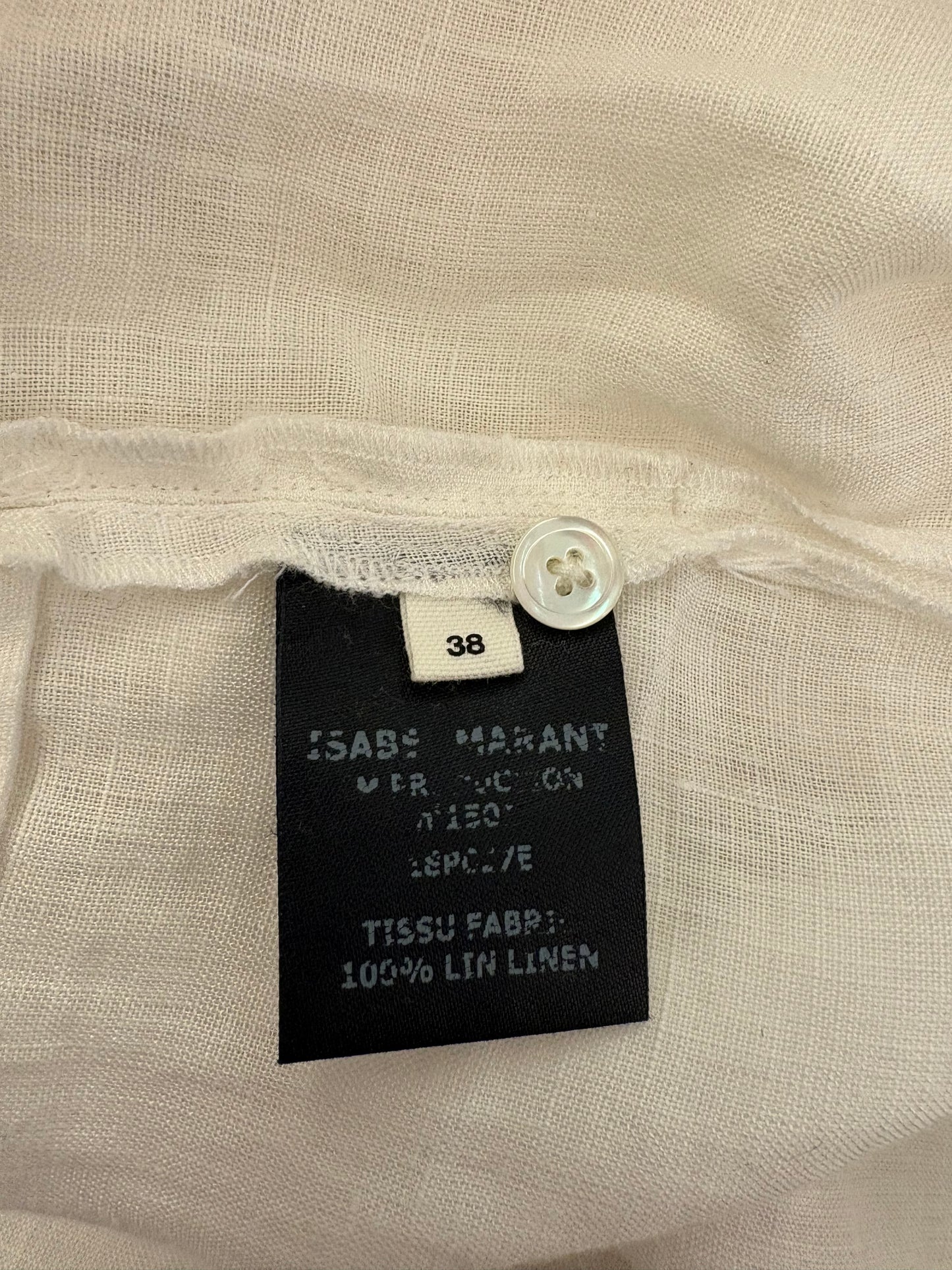 ISABEL MARANT ÉTOILE Linen White Belted Dress Size 38