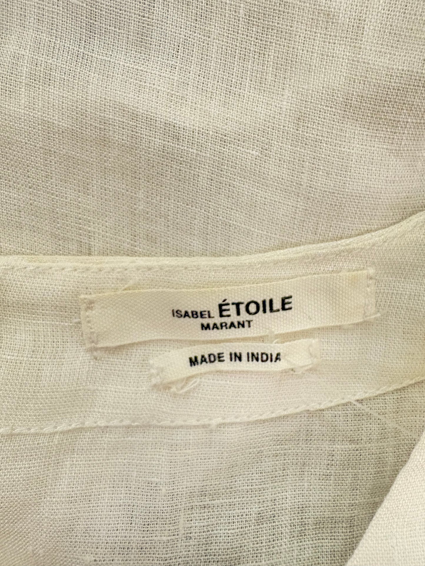 ISABEL MARANT ÉTOILE Linen White Belted Dress Size 38