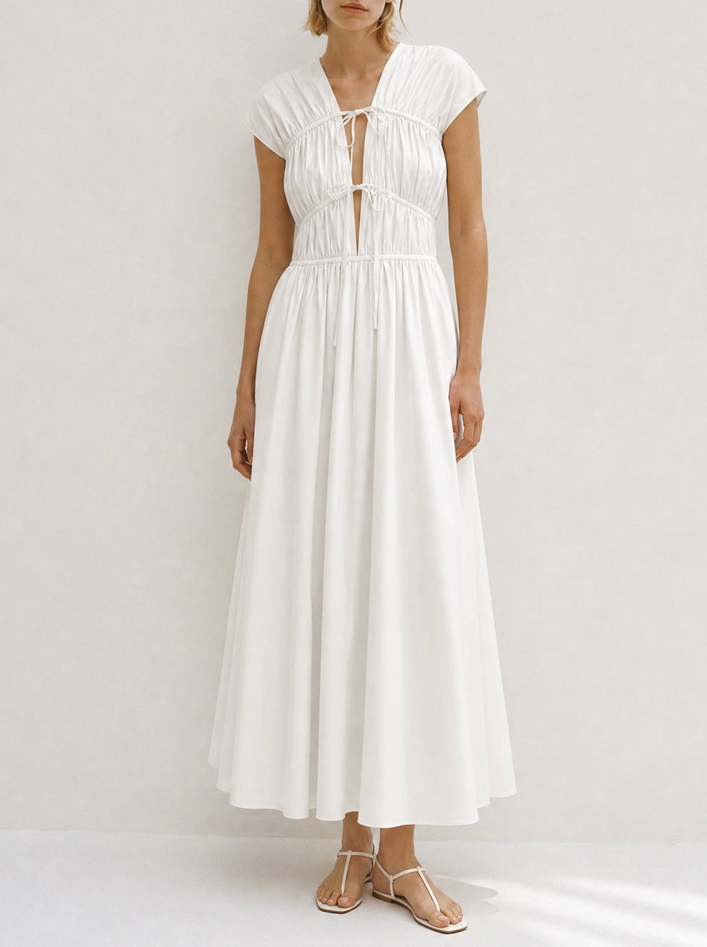 TOVE Ceres Organic Cotton Midi White Dress Size 36