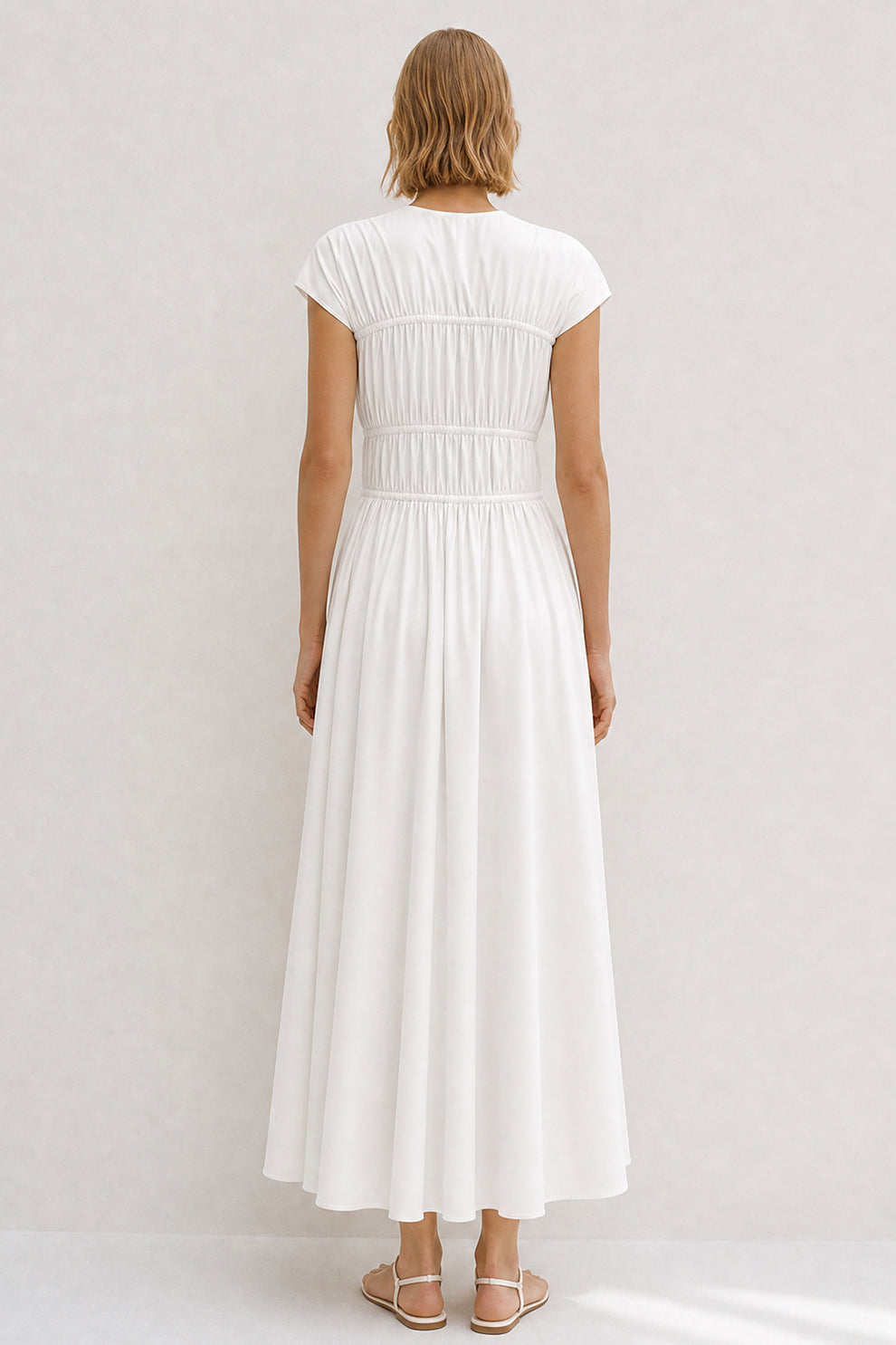TOVE Ceres Organic Cotton Midi White Dress Size 36