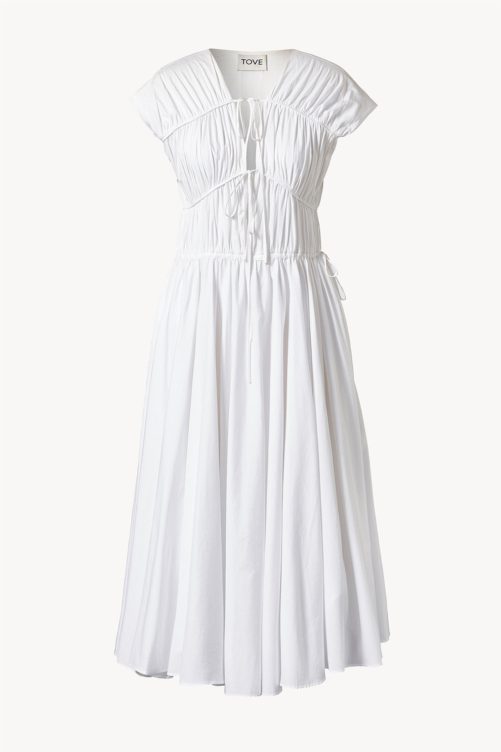TOVE Ceres Organic Cotton Midi White Dress Size 36