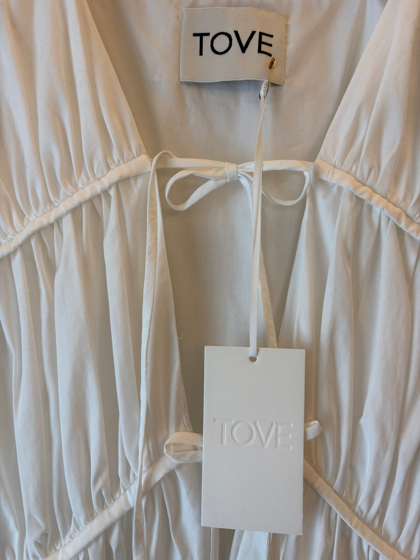 TOVE Ceres Organic Cotton Midi White Dress Size 36