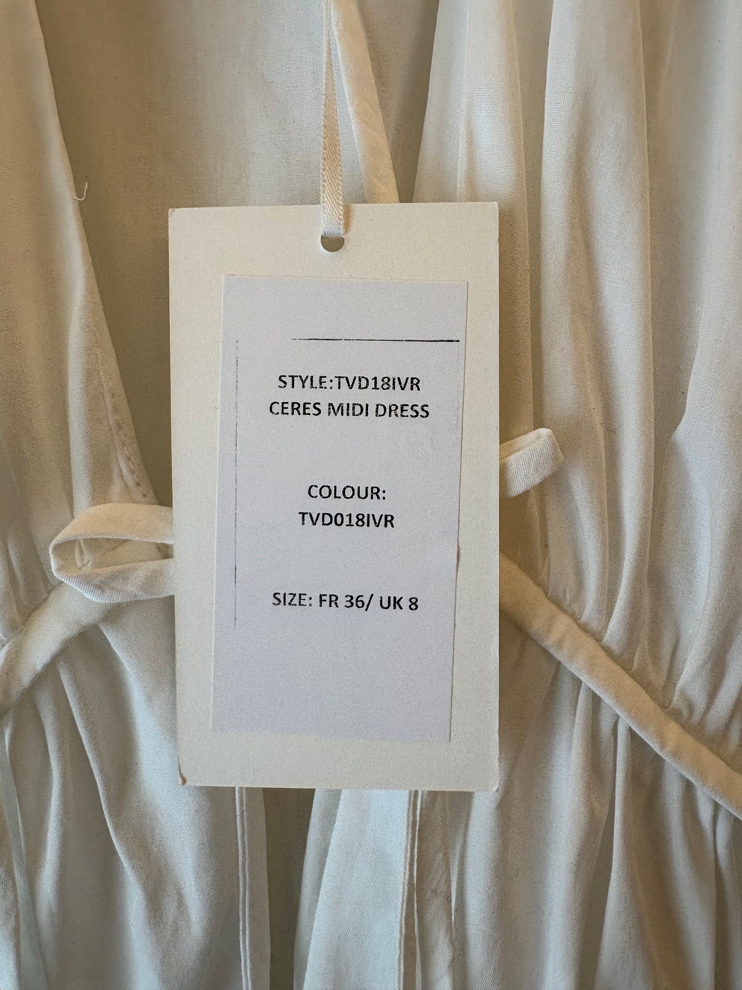 TOVE Ceres Organic Cotton Midi White Dress Size 36