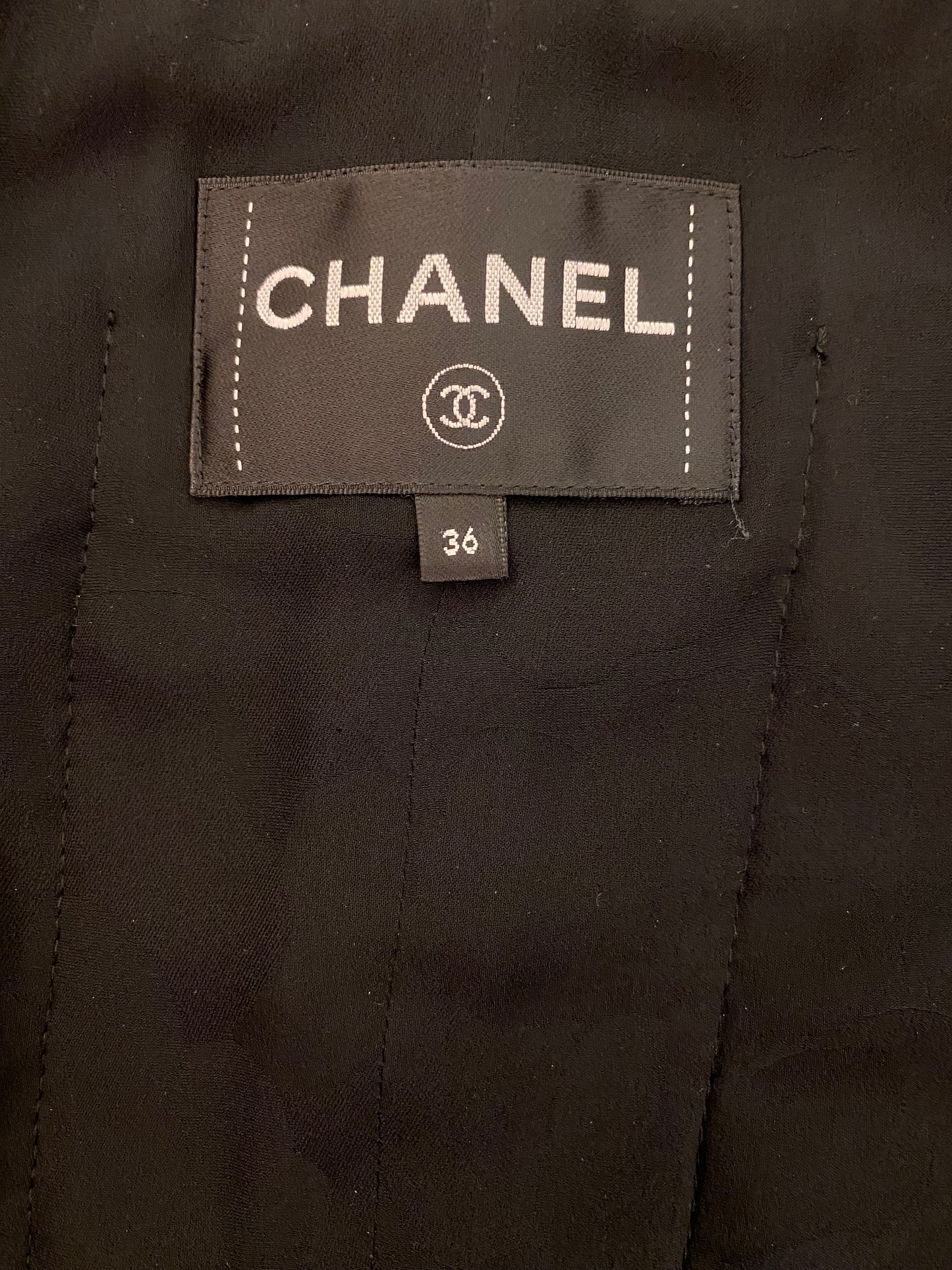 CHANEL Black and Gold Sequin Jacket Size Fr 36