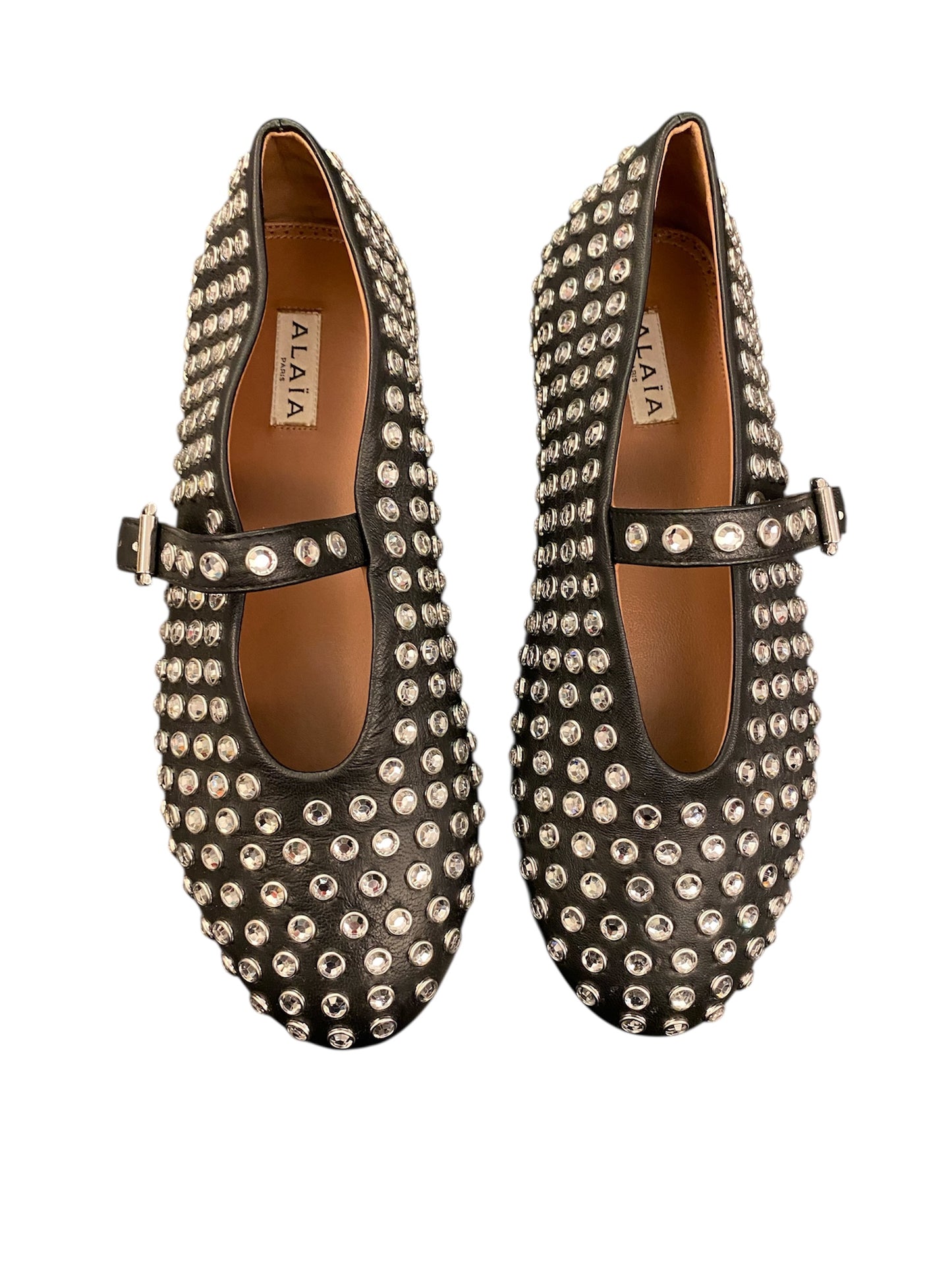 ALAÏA Strass Lambskin Ballet Flats Size 39,5