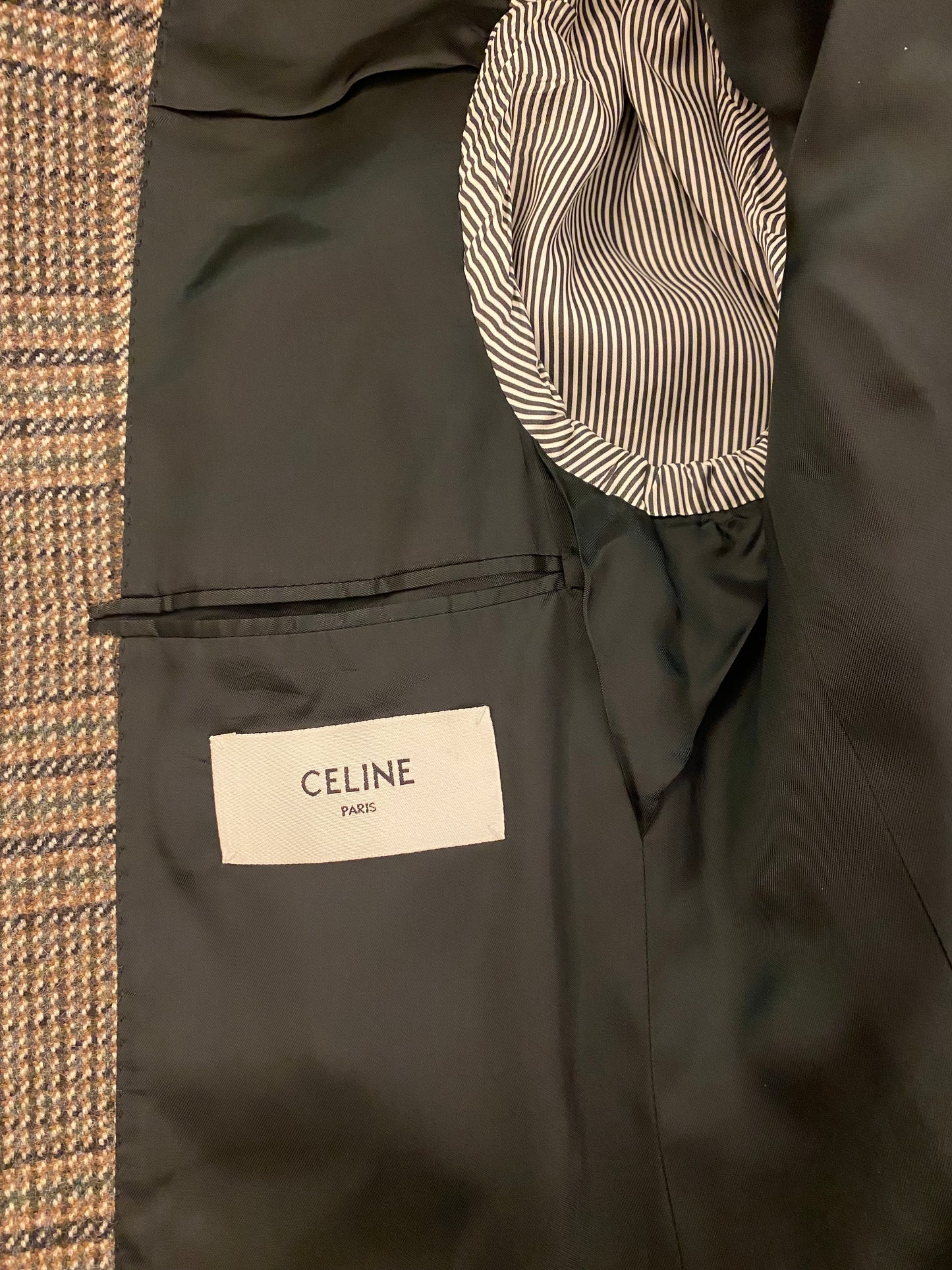 CÉLINE Check Wool Blazer Size 36