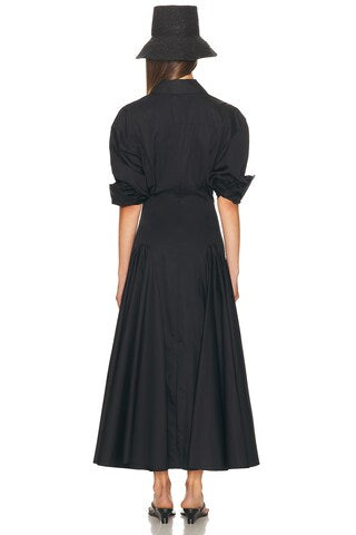 HELSA Godet Shirt Dress Black Size XS