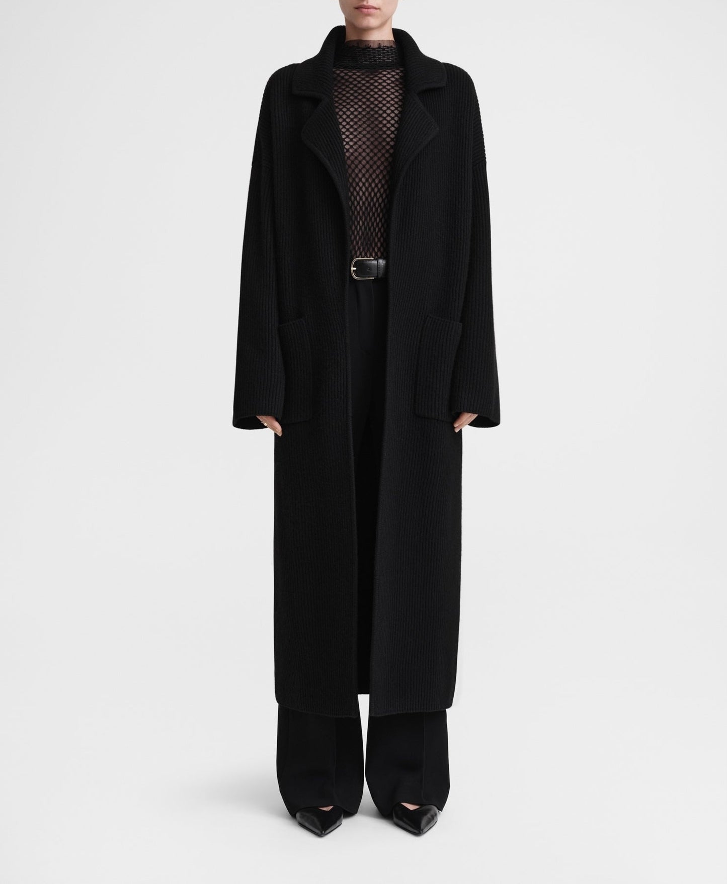 TOTÊME Rib-Knit Cardi Coat Size S