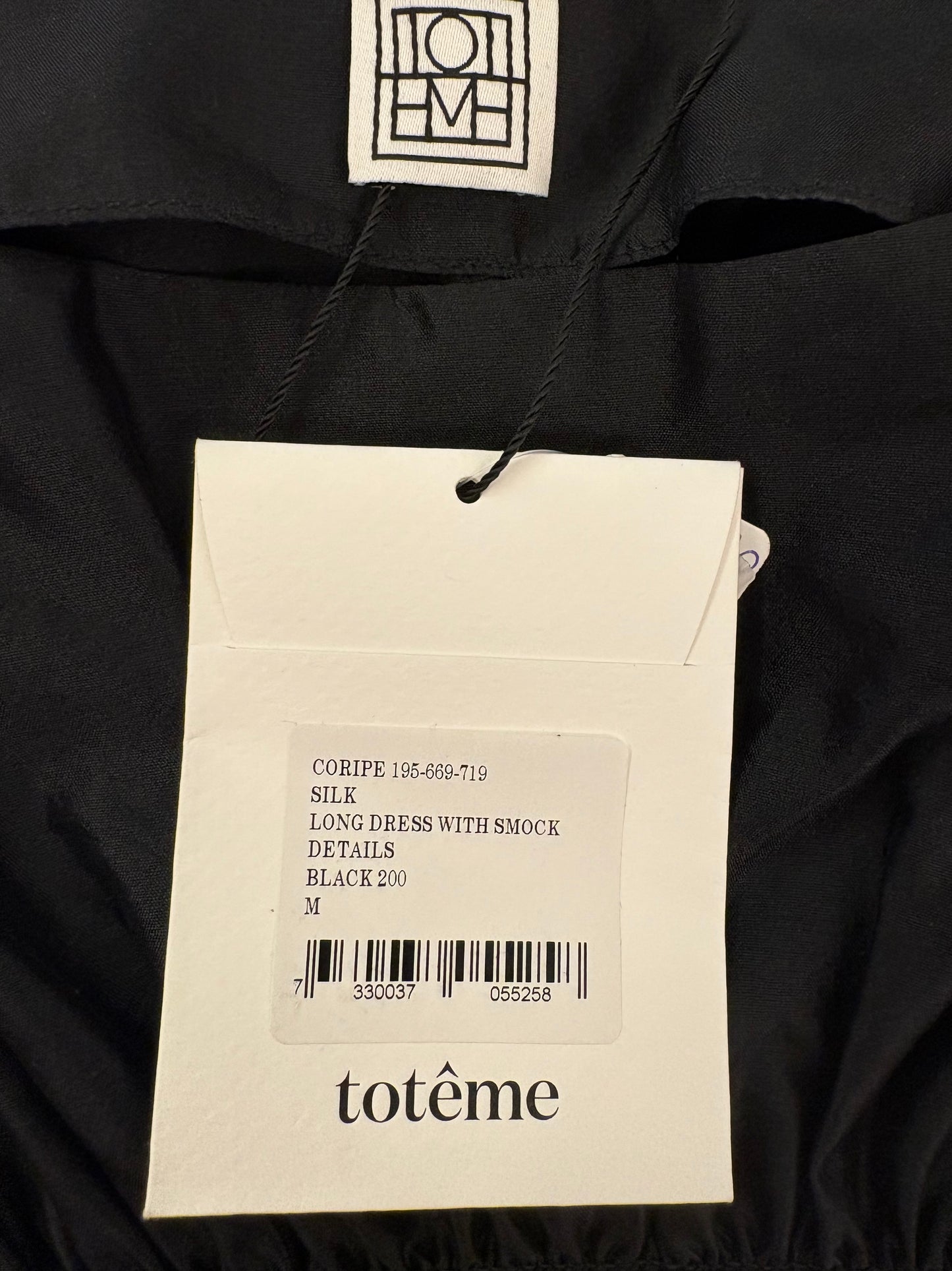 TOTÊME Coripe Silk Long Dress Black Size M