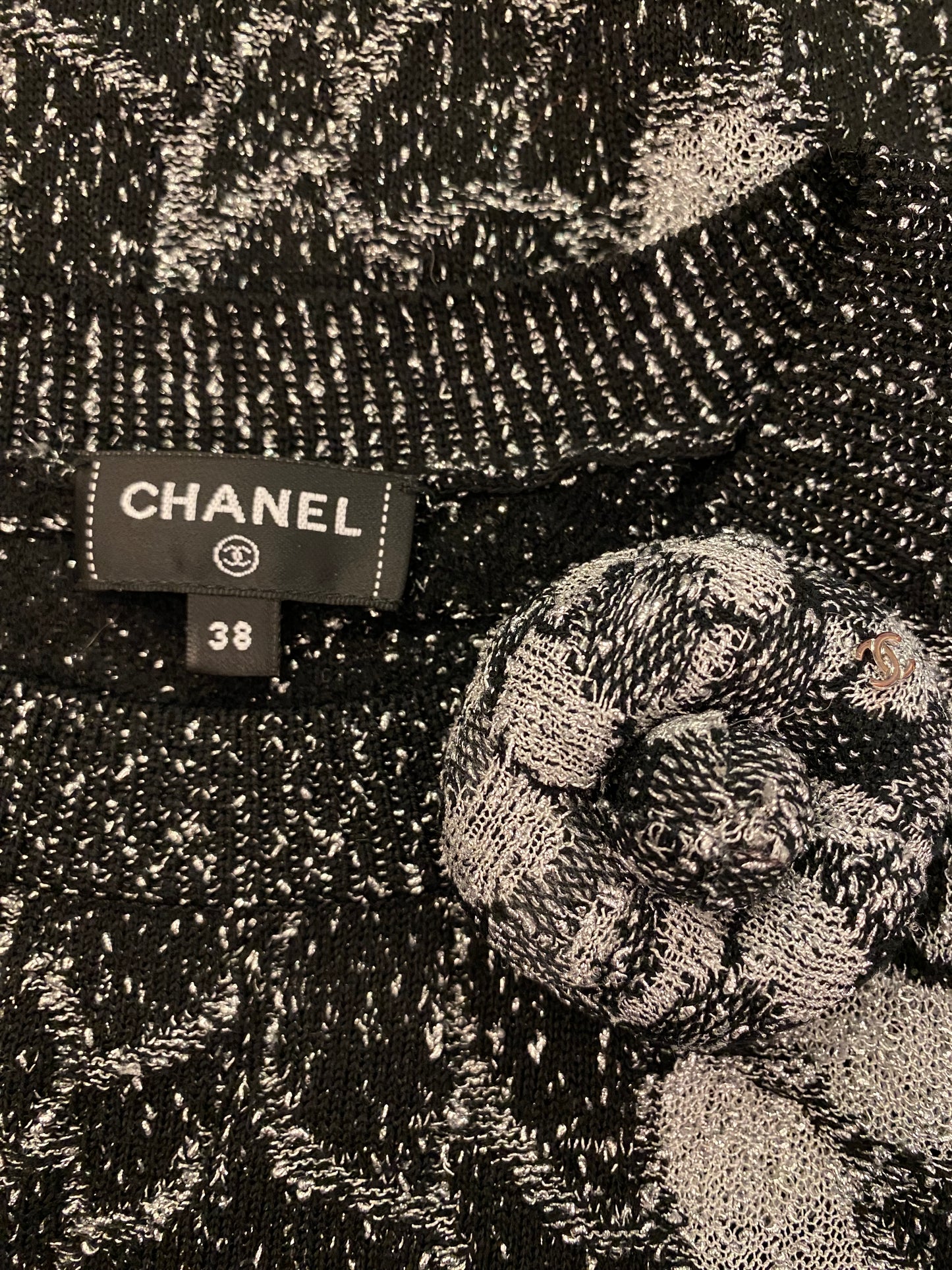 CHANEL Camellia Sweater Size 38