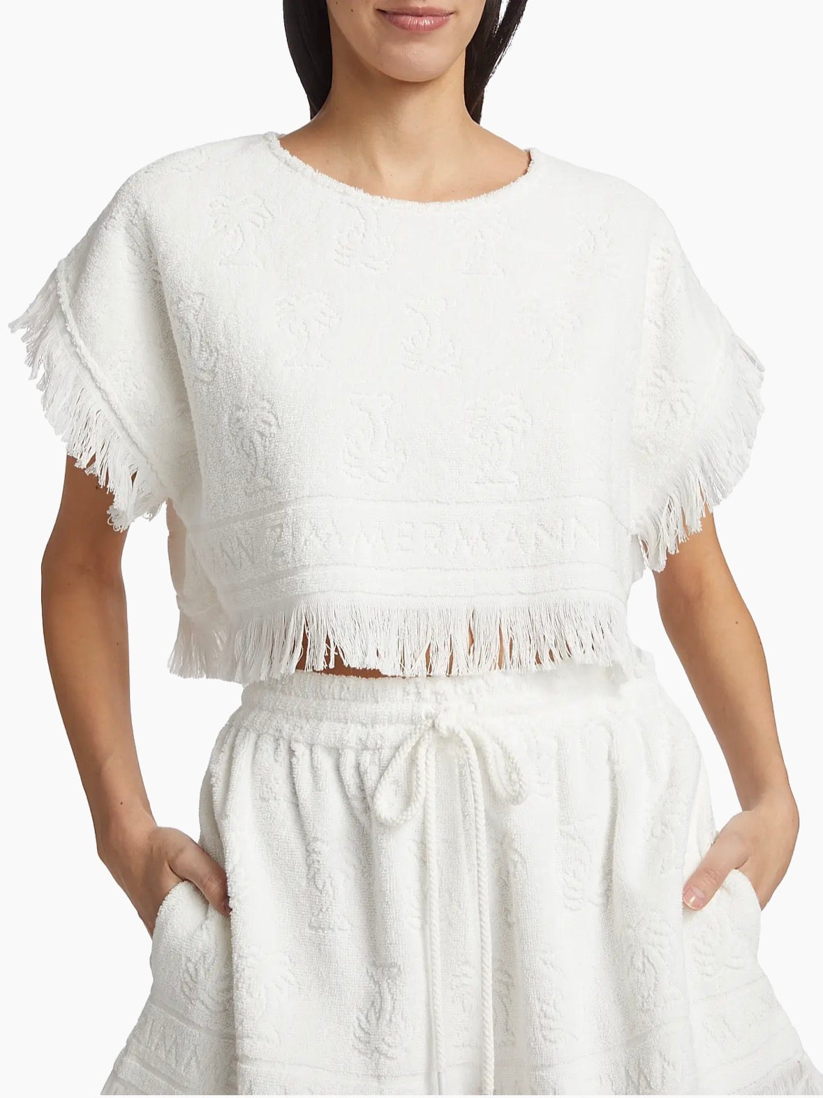 ZIMMERMANN Alight Toweling Shorts & Crop Top Size 0/XS