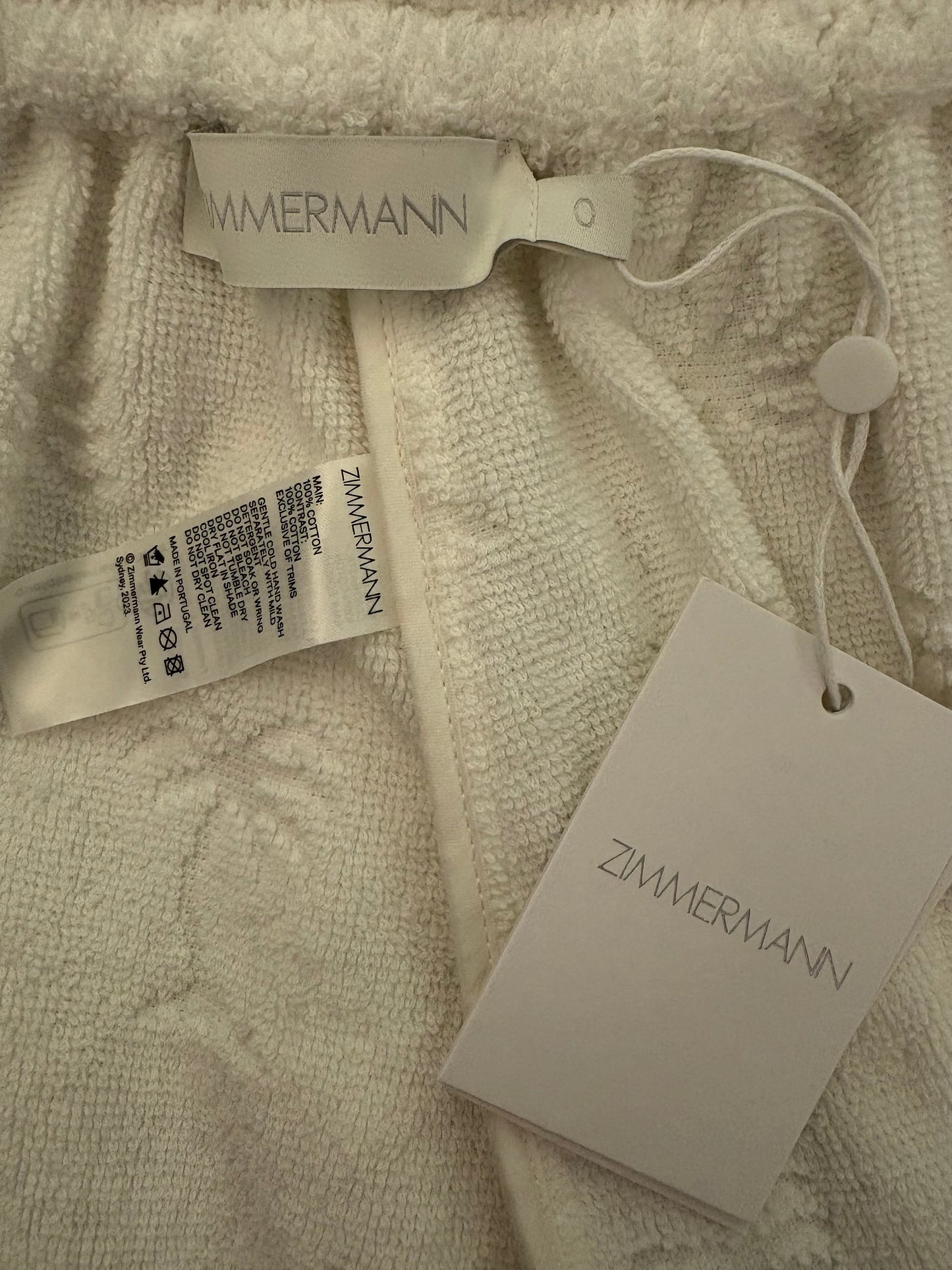 ZIMMERMANN Alight Toweling Shorts & Crop Top Size 0/XS