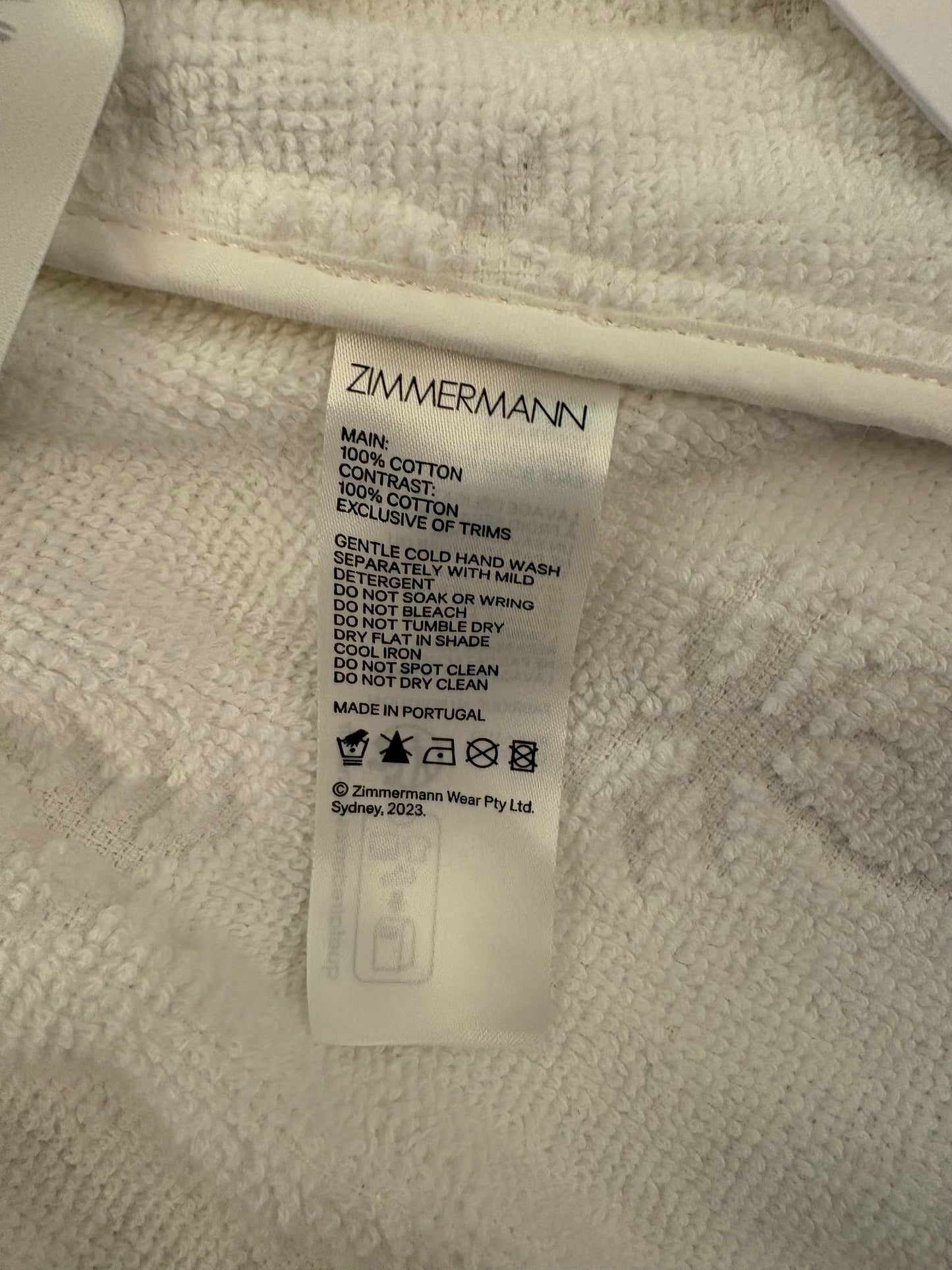 ZIMMERMANN Alight Toweling Shorts & Crop Top Size 0/XS